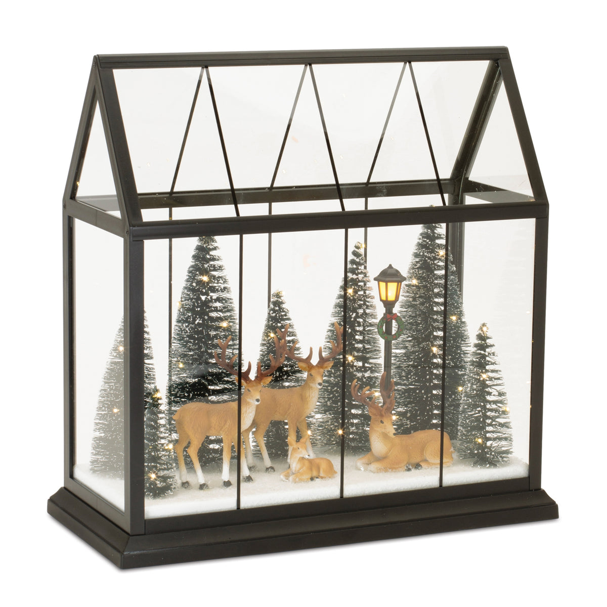 13 in LED Greenhouse with Deer & Trees – manufacturer product photo