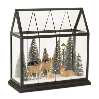 13 in LED Greenhouse with Deer & Trees – manufacturer product photo