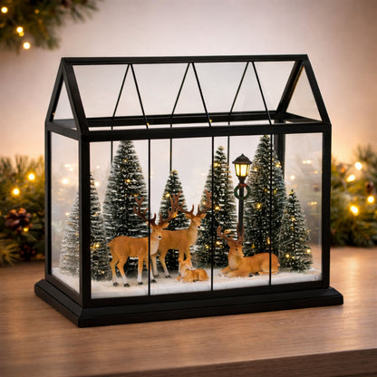 13 in LED Greenhouse with Deer & Trees – manufacturer photo 2