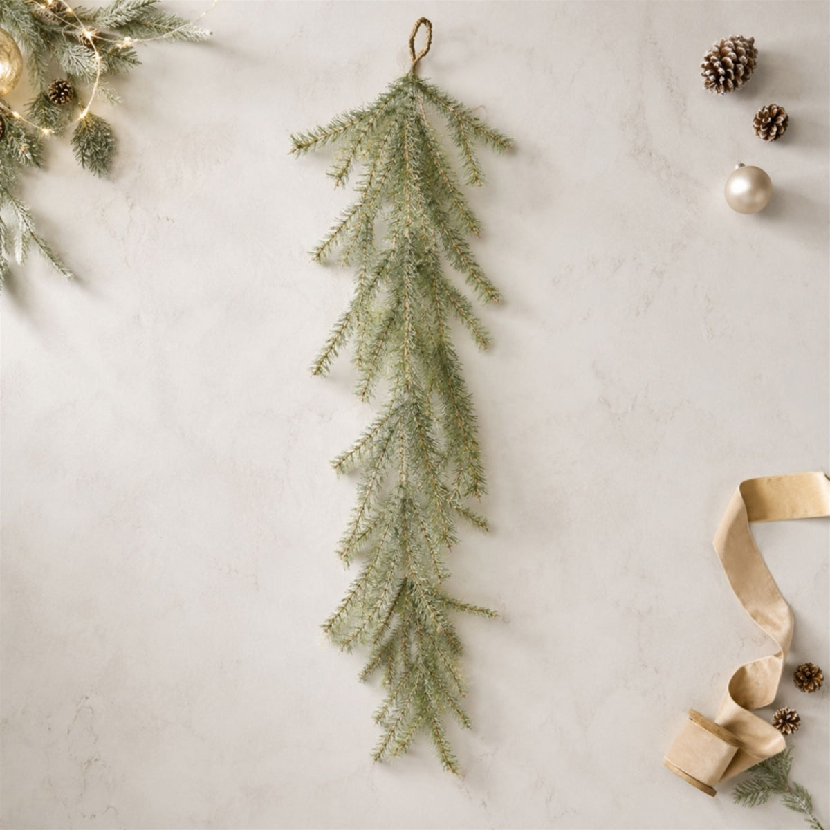 48-Inch Glitter Pine Hanging Christmas Garland – manufacturer product view 2