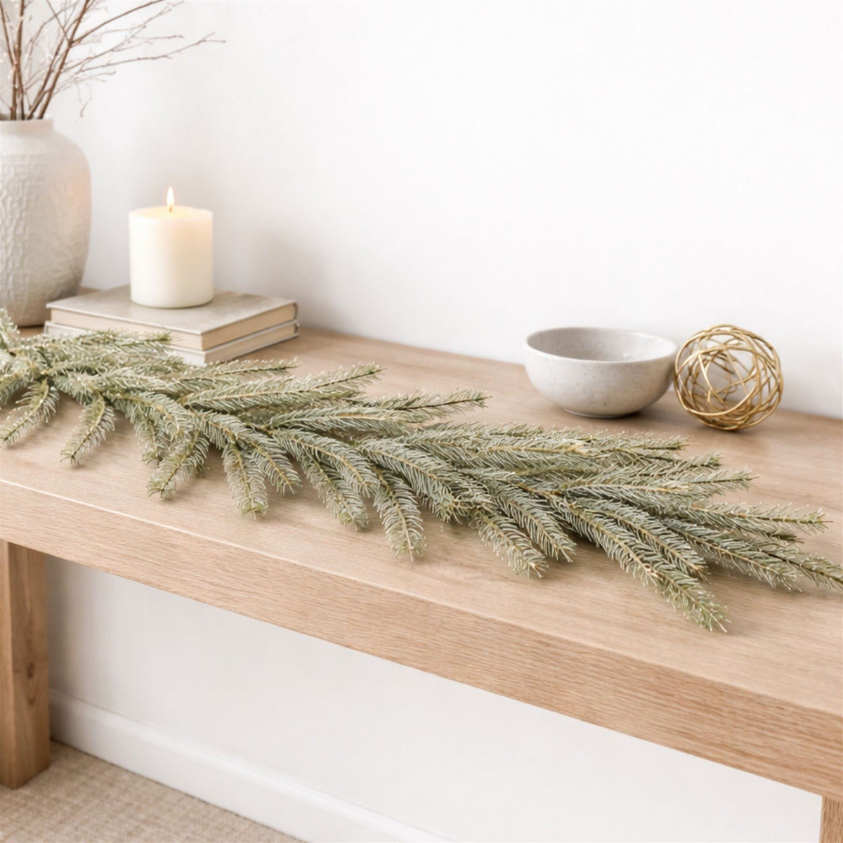 6 Ft Glittered Pine Christmas Garland – manufacturer product view 2