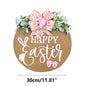 Easter Door Sign with Burlap Ribbon & Eucalyptus