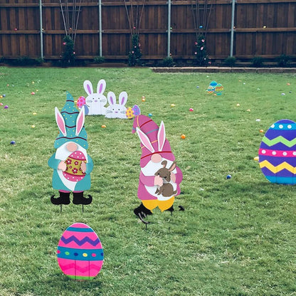 Easter Bunny Gnome Yard Stakes