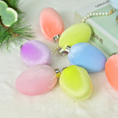 12 PC Velvet Flocked Easter Egg Hanging Ornaments