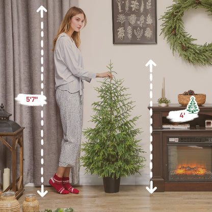 4 Ft Artificial Norfolk Pine Christmas Trees, Set of 2 – Unlit – additional product view 3