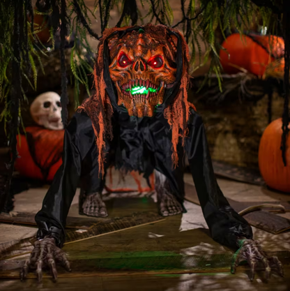 Crouching Monster Animated Halloween Prop