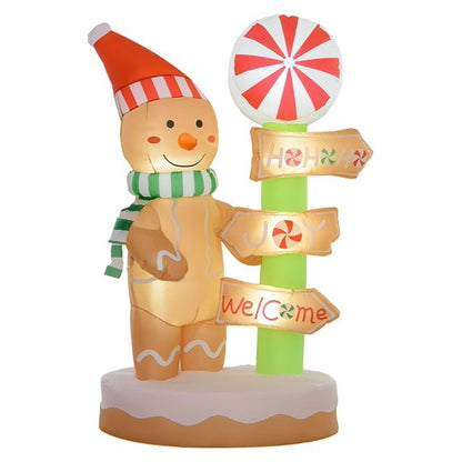 6 Ft Inflatable Gingerbread Man & Sign