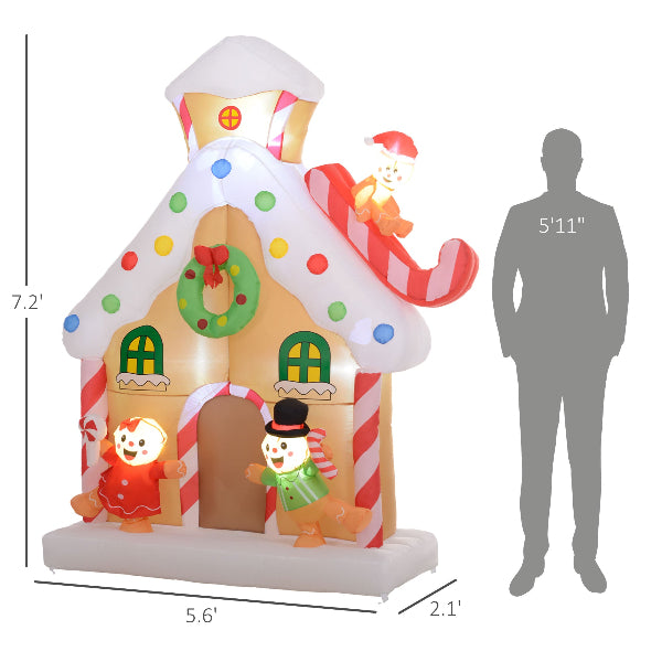 7 Ft Inflatable Gingerbread House Christmas Yard Decoration – additional product view 3