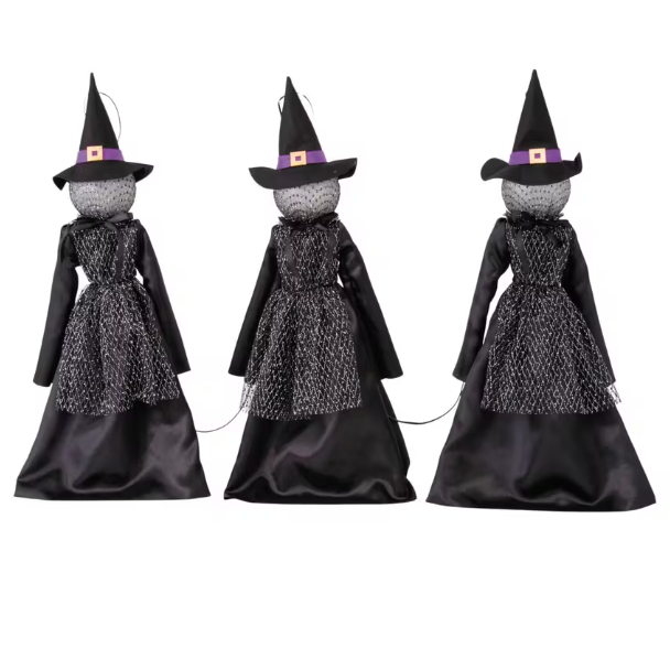 27" witch lighted pathway yard stakes