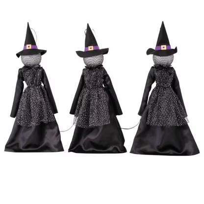 27" witch lighted pathway yard stakes