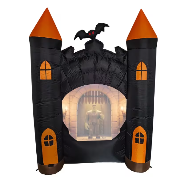 Halloween 2026 outdoor 7 Ft Haunted Castle Animated Projection Inflatable