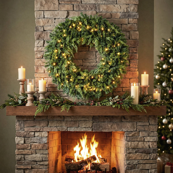 36 Inch Pre-Lit Cedar Christmas Wreath – additional product view 8