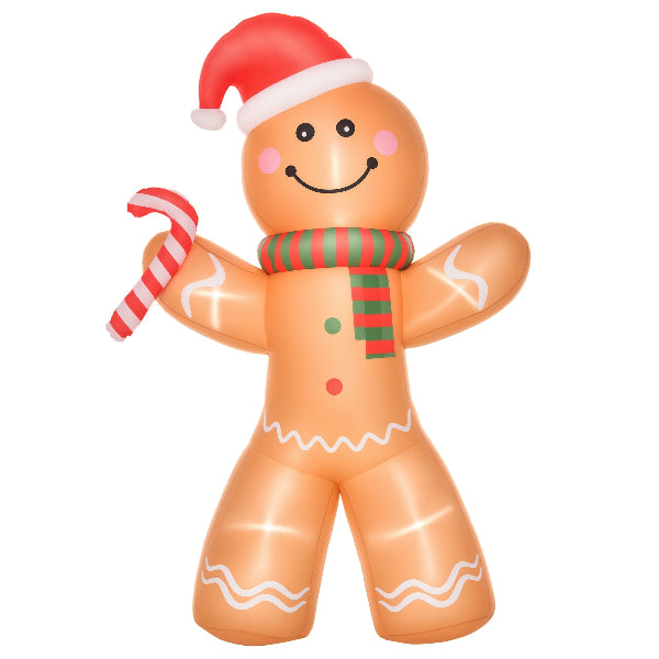 8 Ft Inflatable Gingerbread Man with Candy Cane – product image