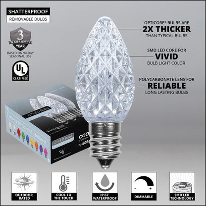C7 OptiCore LED Christmas pathway lights with PathPRO stakes in six colors Warranty