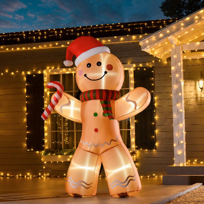 8 Ft Inflatable Gingerbread Man with Candy Cane – additional product view 2