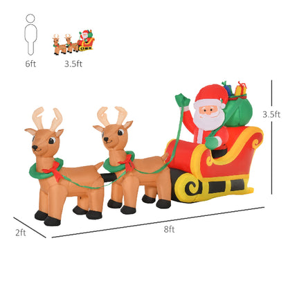 8 Ft Inflatable Santa Sleigh with Reindeer – additional product view 3