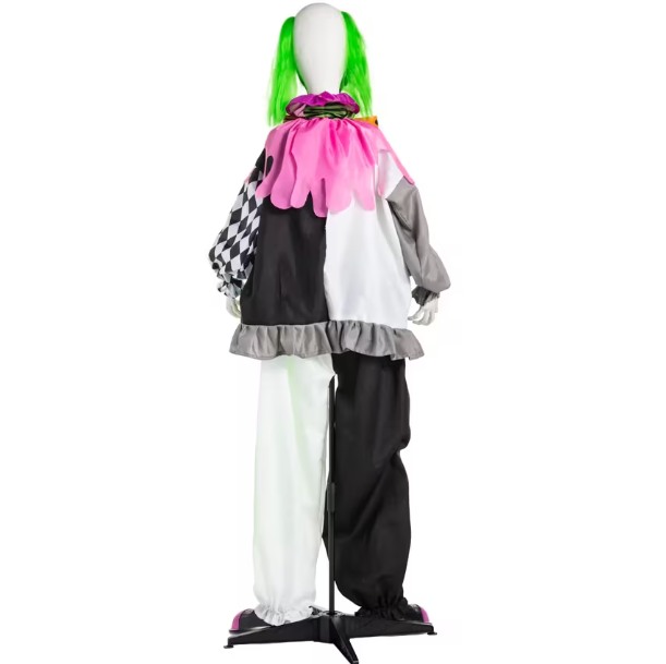 Animated Light-Up Standing Scary Clown with Green Venom candy tray Halloween Prop Decoration 5 Ft. 10"