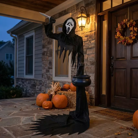 6 Ft. Ghost Face® Illusionary Figure with Cauldron Halloween outdoor Decoration