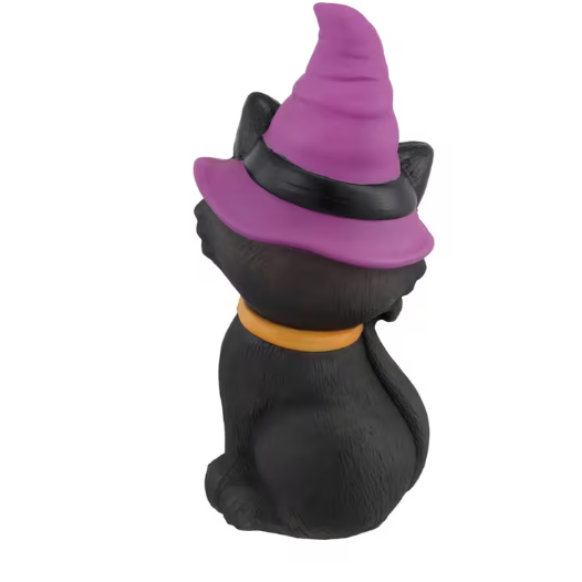 11" Cat in Witch Hat Lighted Blow Mold outdoor Halloween Decoration