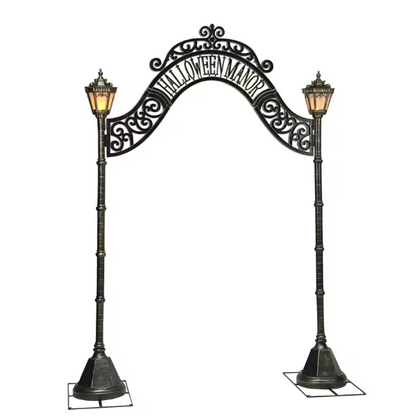 97" Halloween Manor Archway Graveyard Prop Cemetery Fence decoration