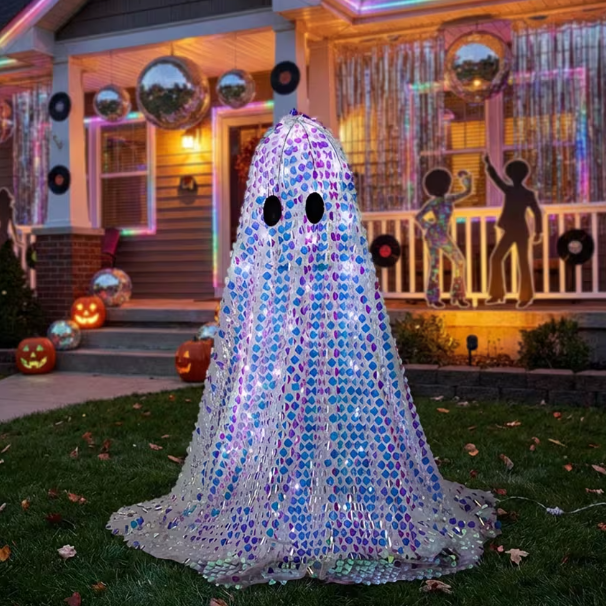 Halloween 2026 - 33" Disco Mosaic Ghost Halloween Decoration