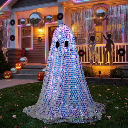 Halloween 2026 - 33" Disco Mosaic Ghost Halloween Decoration