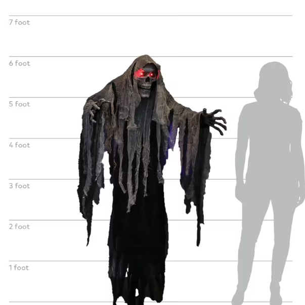 72" Hanging Talking Reaper animated Halloween prop