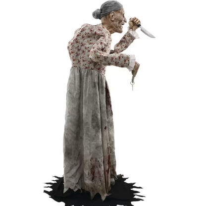 5 ft scary granny psycho Bates static prop