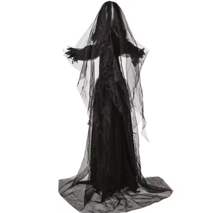 5 Ft Bride in Black Dress Animated Doll Halloween decoration