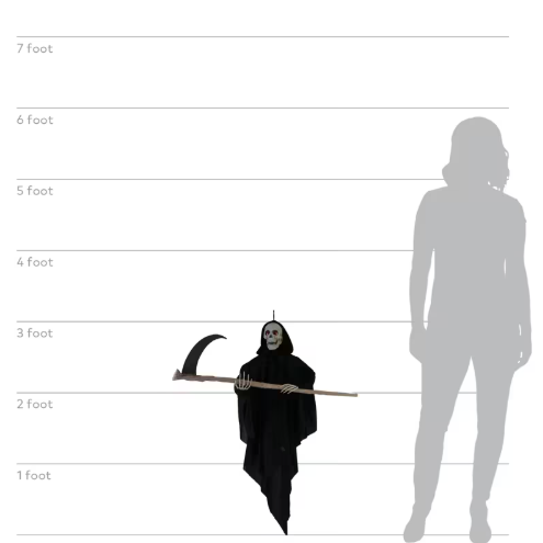 3 Ft Hanging Grave Reaper Animated halloween decoration