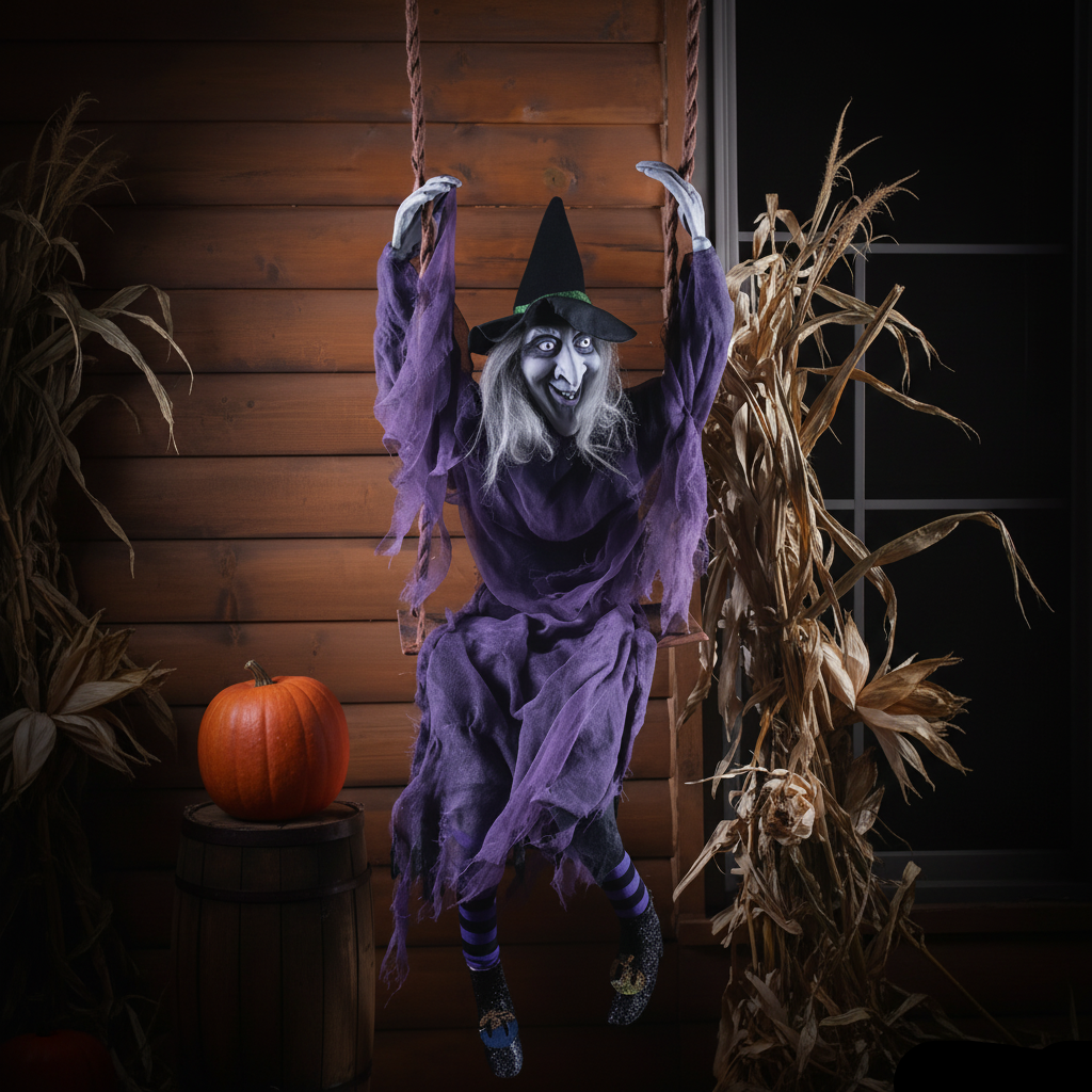5 Ft Wicked Witch on Swing
