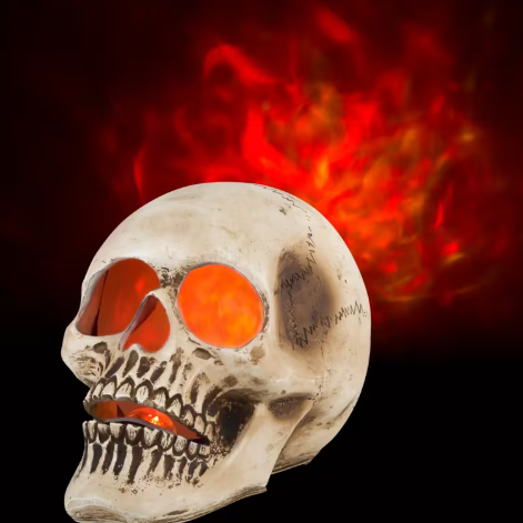 10" Lightshow Flaming Skull Fire &amp; Ice Projection