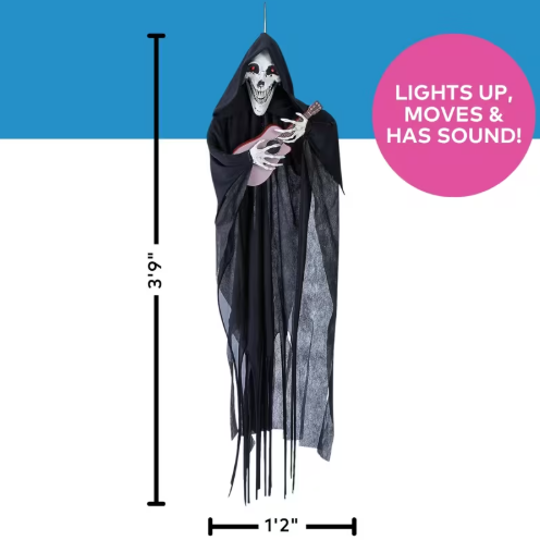 Reaper Ghost with Guitar Animated Halloween Decoration