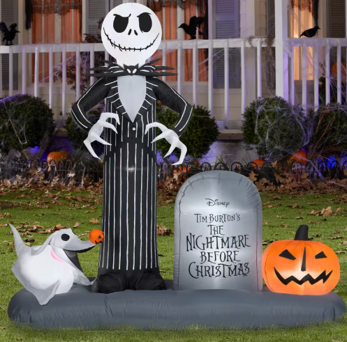 74" Jack & Zero Nightmare Before Christmas Inflatable