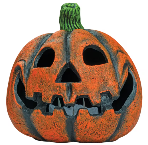 9" Funny Pumpkin Jack o Lantern - Resin