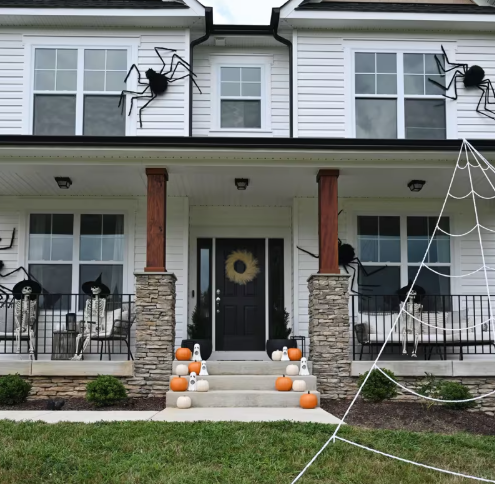 SET of Two GIANT 80" Spiders halloween decoration