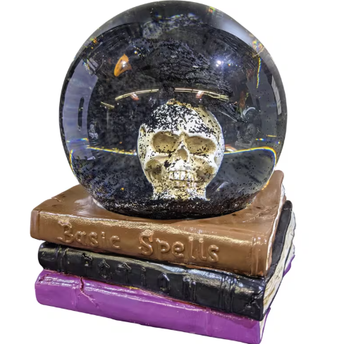 Crystal Ball Water Globe on Spell Books Halloween decoration