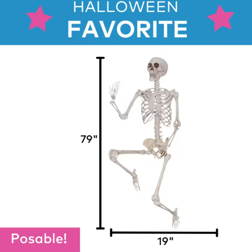 6.6 Ft Titan Skeleton Poseable halloween prop