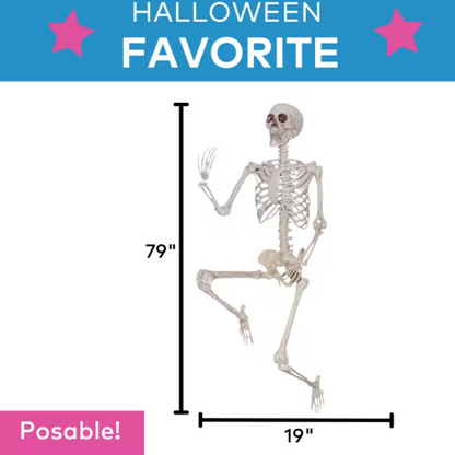 6.6 Ft Titan Skeleton Poseable halloween prop
