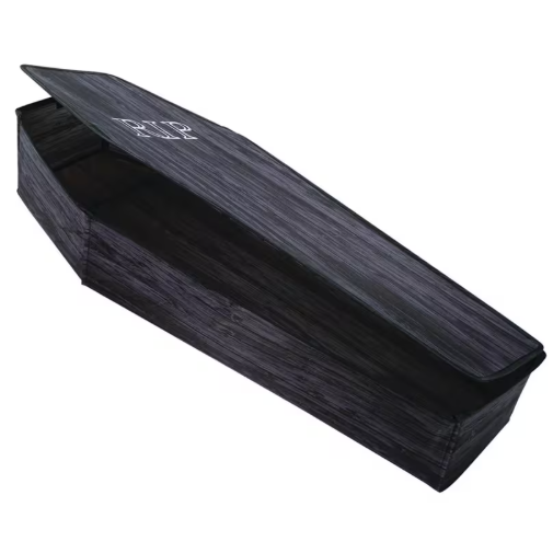 5 Ft Wood Look Coffin - Black halloween decoration