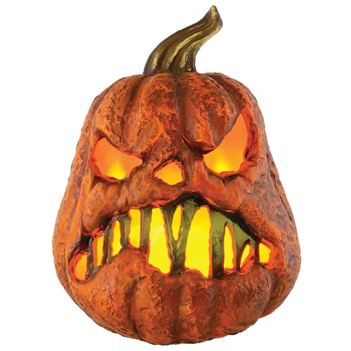 8" Rotten Flaming Pumpkin with Timer halloween prop decoration