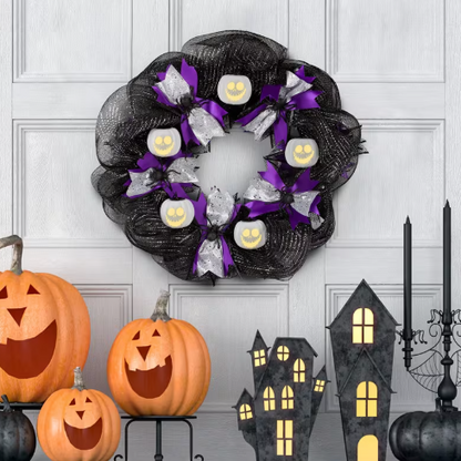 22" Nightmare Before Christmas Emoteglow Musical Lighted Wreath