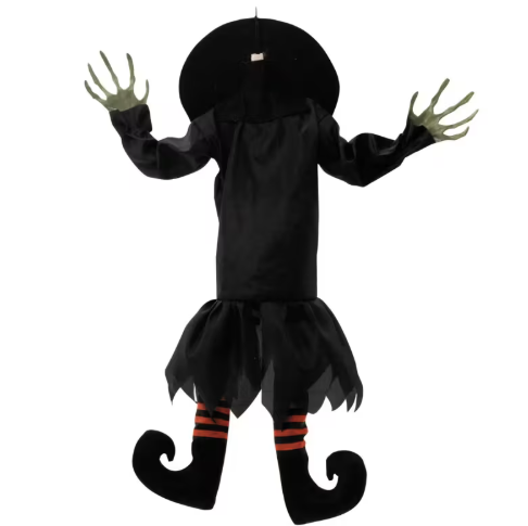 29" Kicking Crashed Witch Animated Halloween Decoration