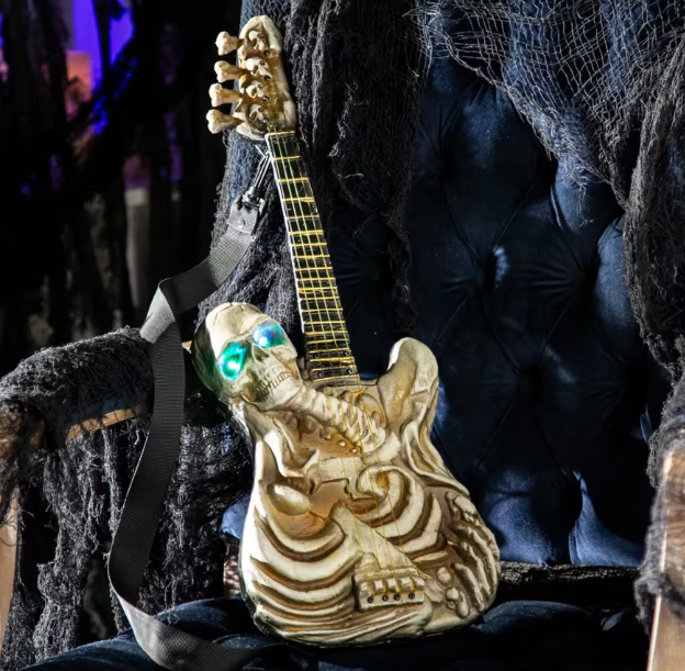2 Ft Ghostly Skeleton Guitar Animated