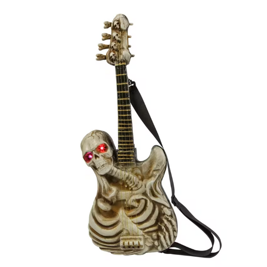 2 Ft Ghostly Skeleton Guitar Animated Halloween prop