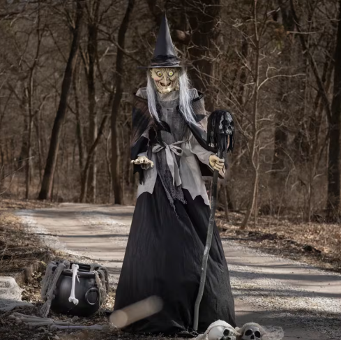 6 Ft Lunging Haggard Witch Animated Halloween Prop