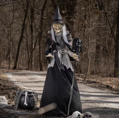 6 Ft Lunging Haggard Witch Animated Halloween Prop