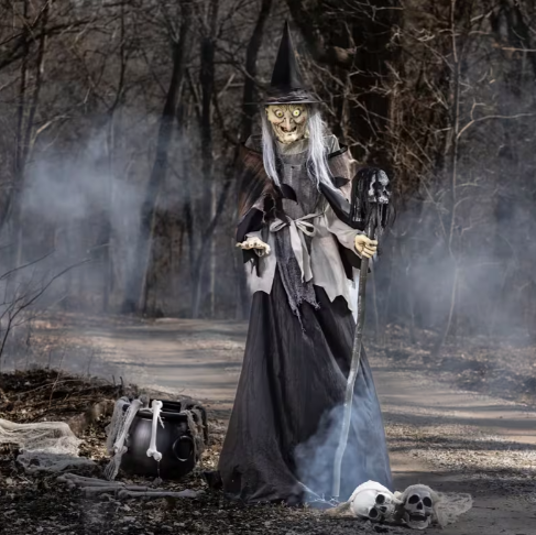 6 Ft Lunging Haggard Witch Animated Halloween Prop