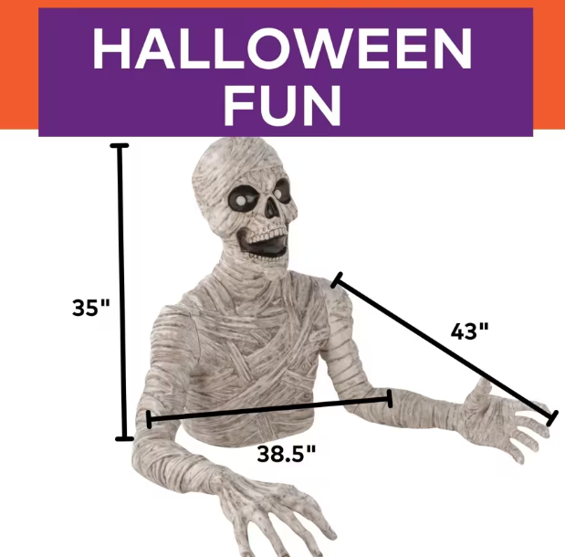 38" Graveyard Mummy GroundBreaker halloween prop