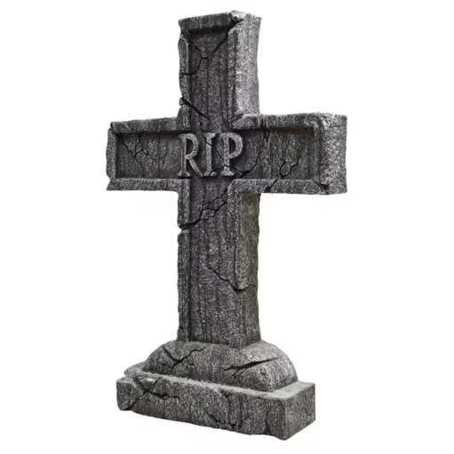 2 Ft RIP Cross Rest in Peace Tombstone Halloween prop decoration